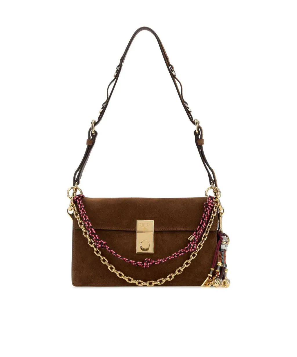 Tassel-Detail Suede Shoulder Bag