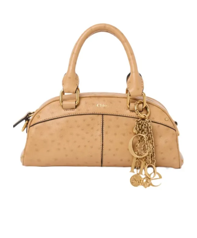 Chloé Logo Plaque Zip-Up Small Bowling Bag