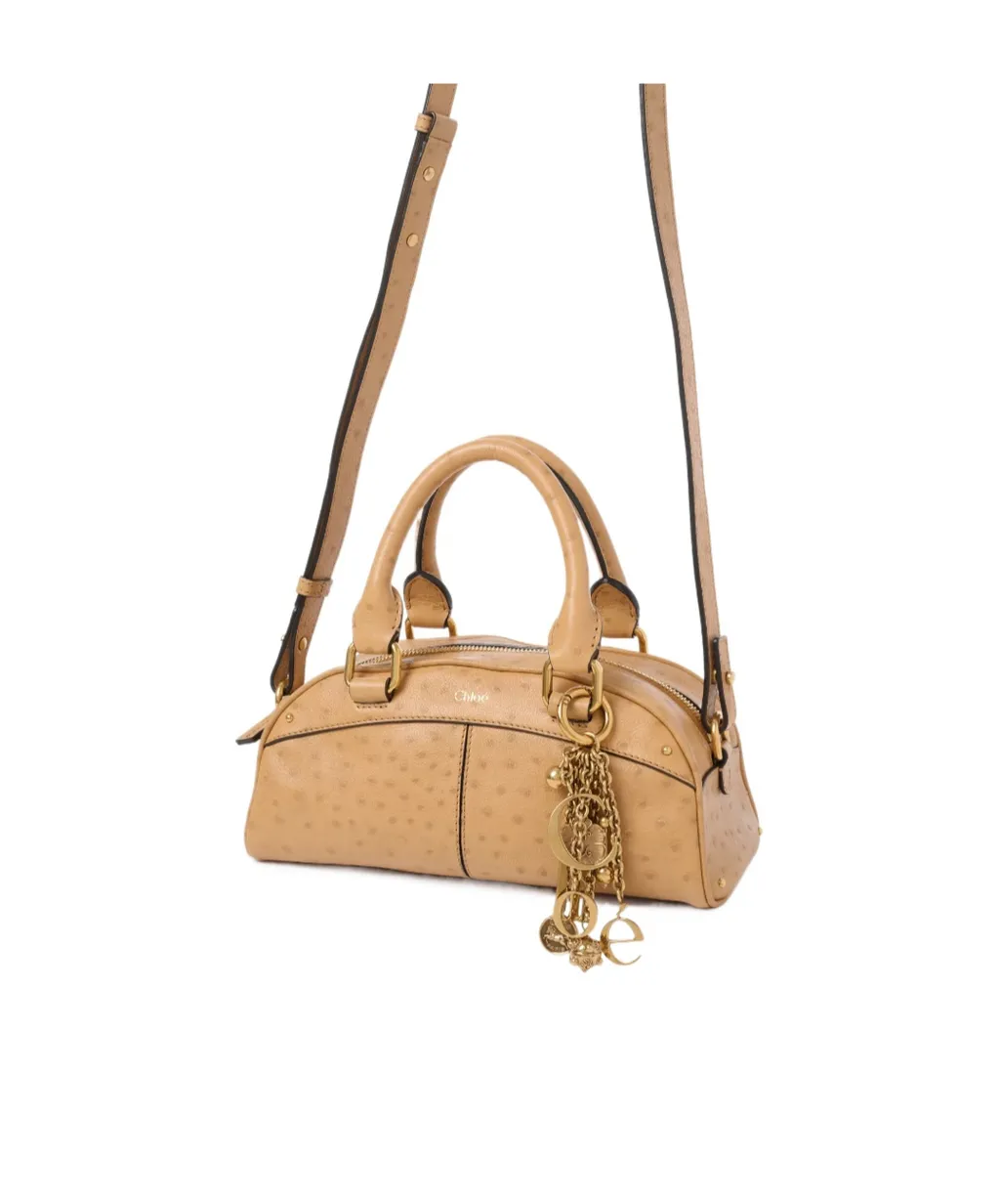 Chloé Logo Plaque Zip-Up Small Bowling Bag