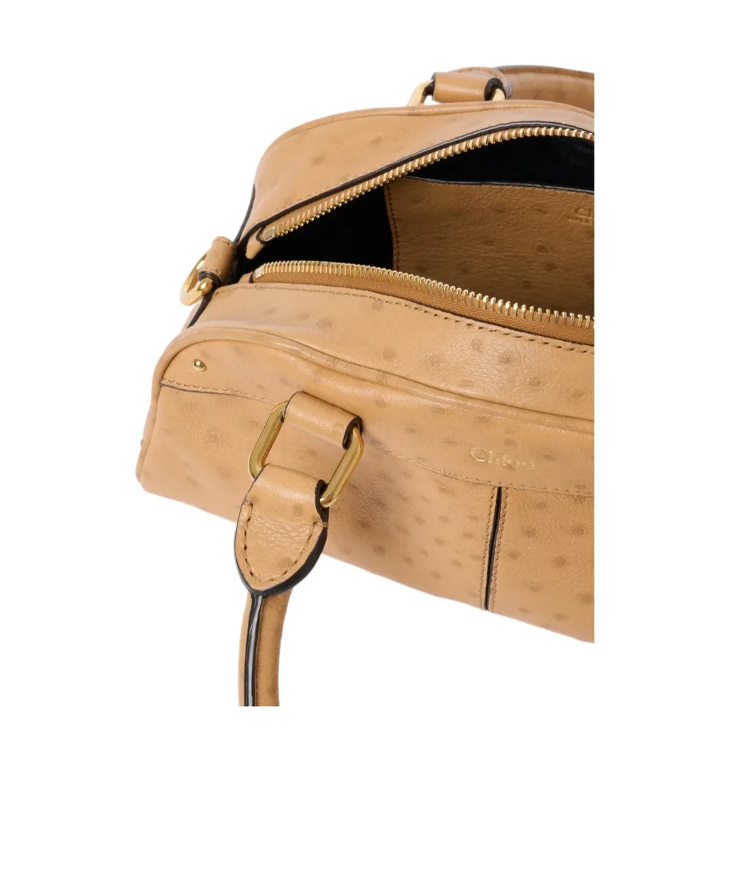 Chloé Logo Plaque Zip-Up Small Bowling Bag