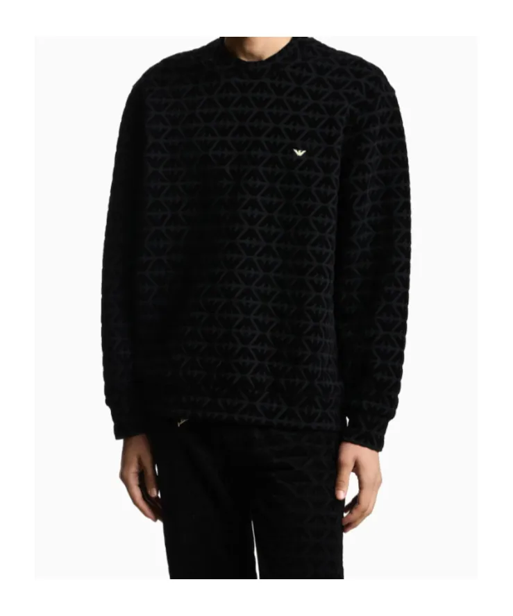 Logo-Embroidered Patterned Sweatshirt