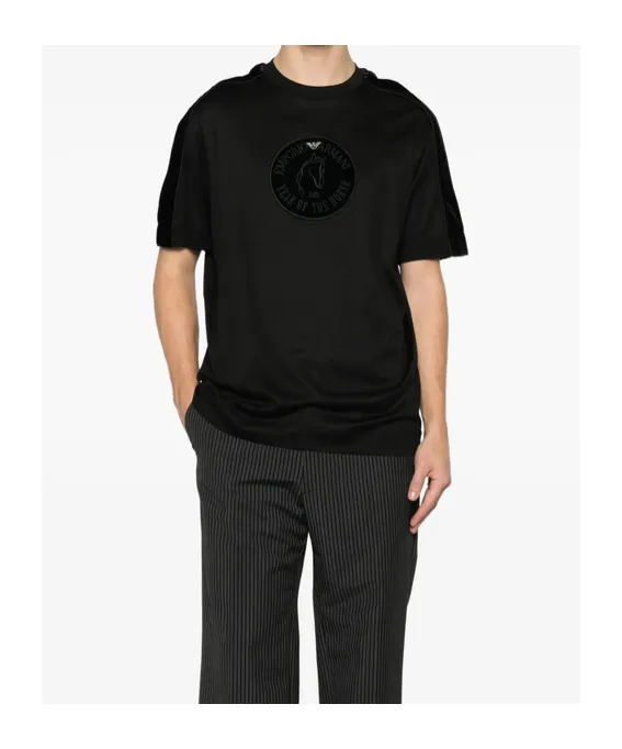 Velvet-Panel T-Shirt