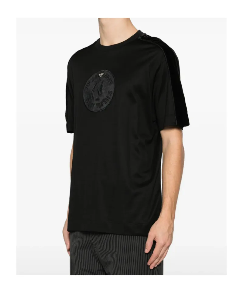 Velvet-Panel T-Shirt
