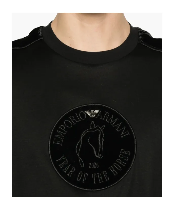 Velvet-Panel T-Shirt