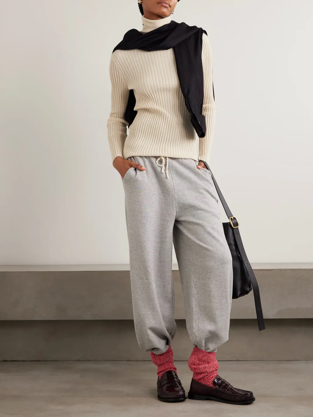 Ribbed Cashmere Turtleneck Sweater