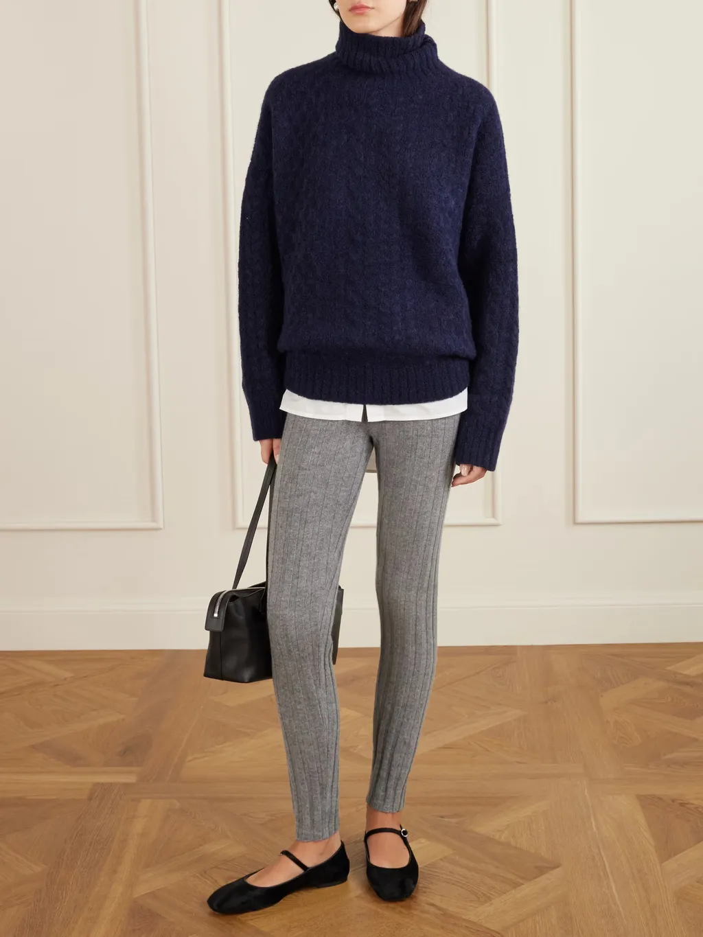 Cable Knit Blend Turtleneck Sweater