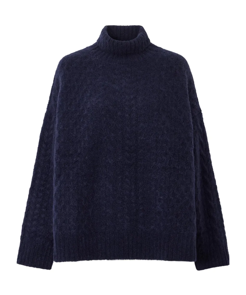 Cable Knit Blend Turtleneck Sweater
