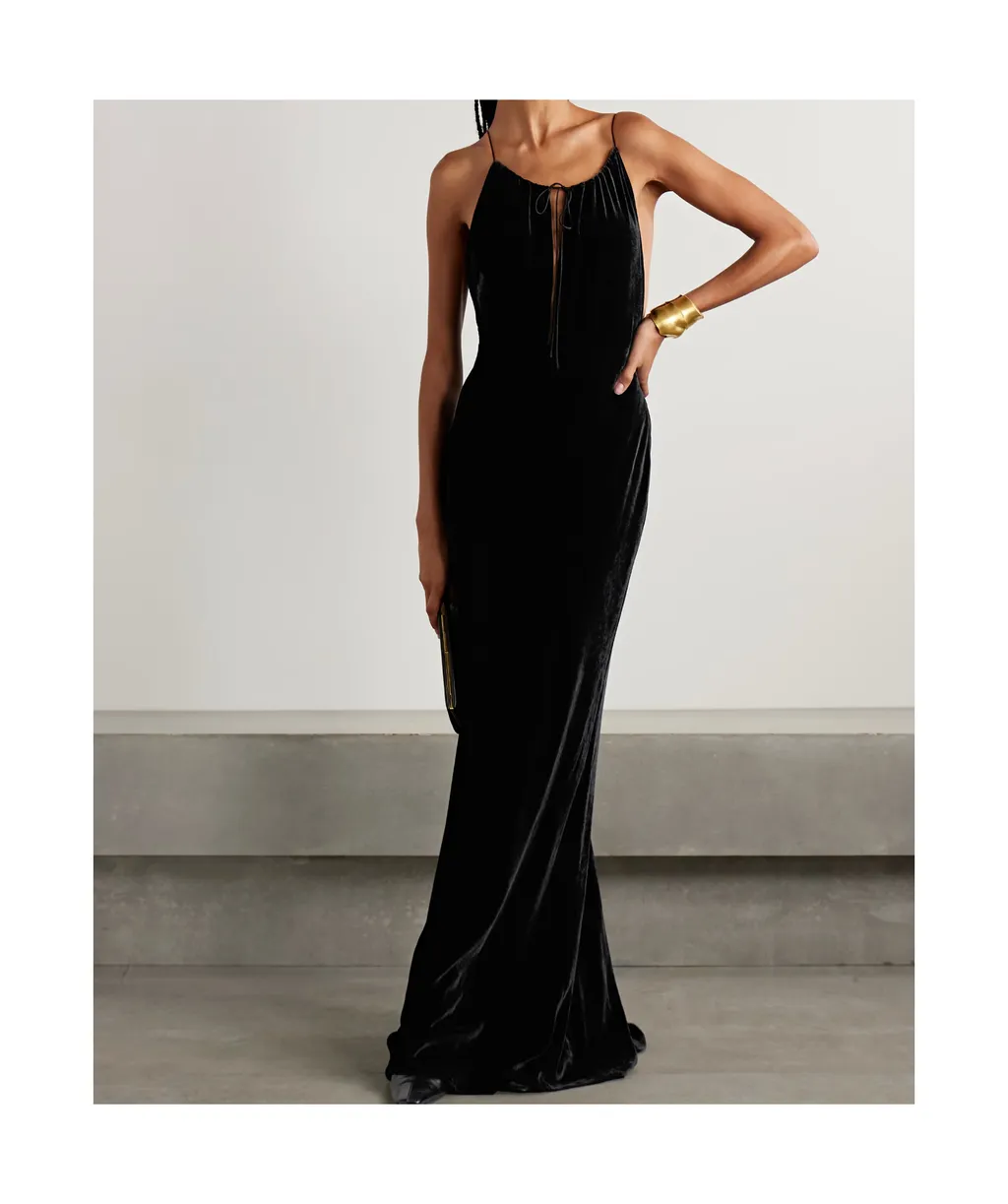 Maxime Cutout Velvet Maxi Dress