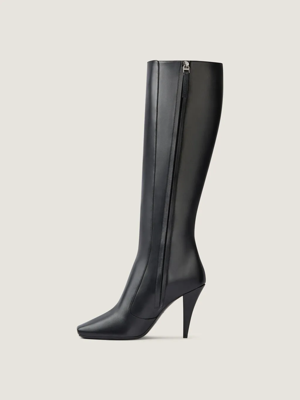 Sliced Square Boots In Shiny Leather