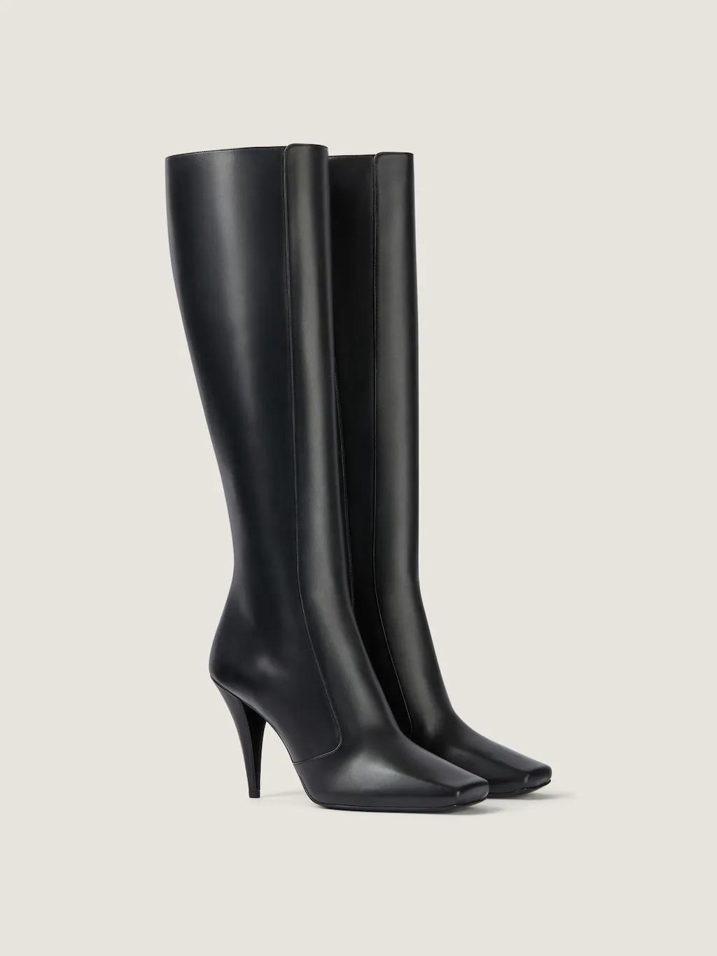 Sliced Square Boots In Shiny Leather