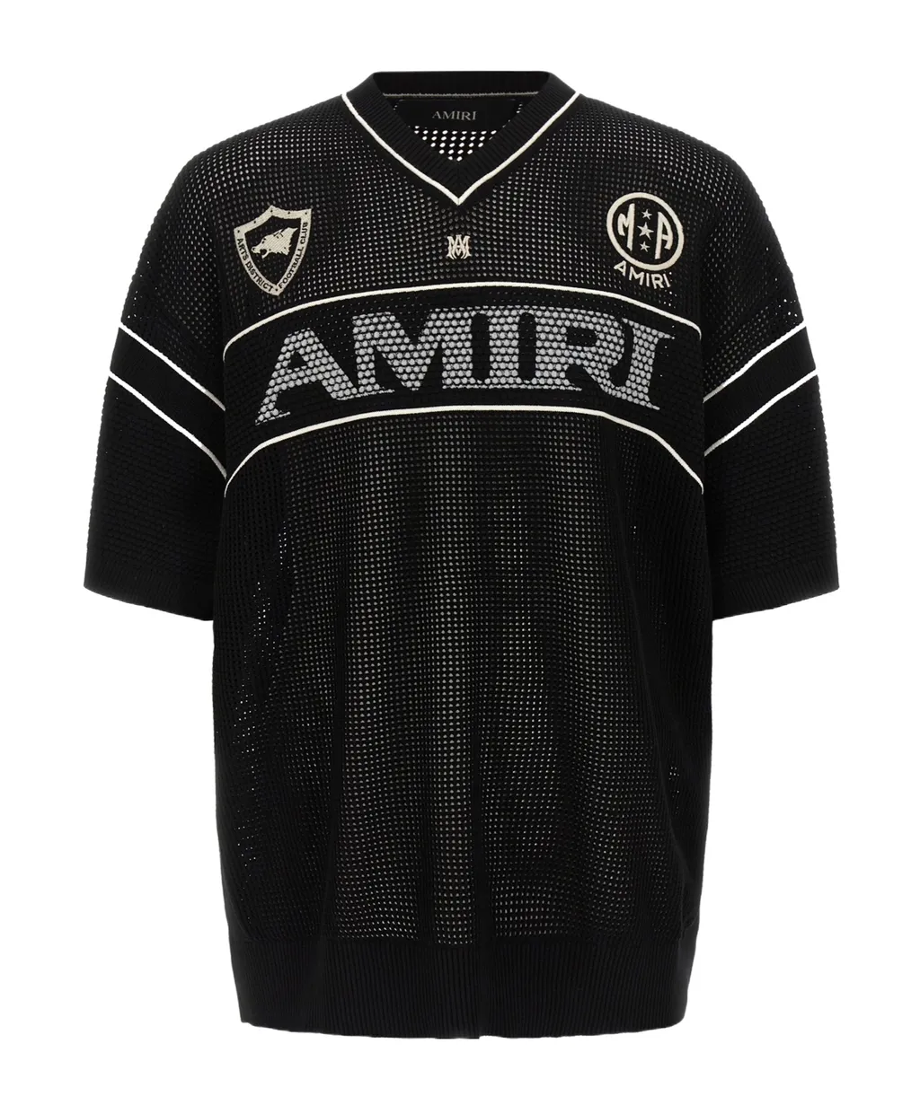 Amiri Sport V-Neck Mesh Knit T-Shirt
