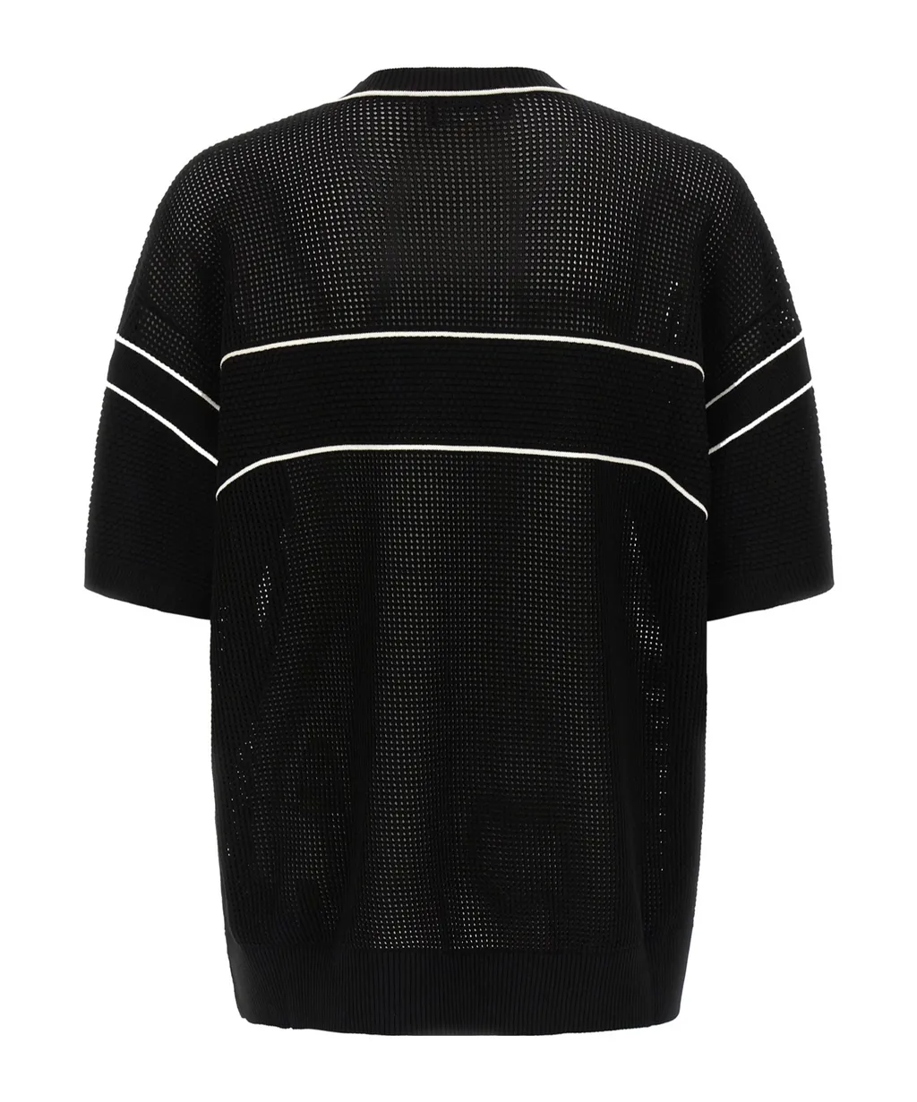 Amiri Sport V-Neck Mesh Knit T-Shirt