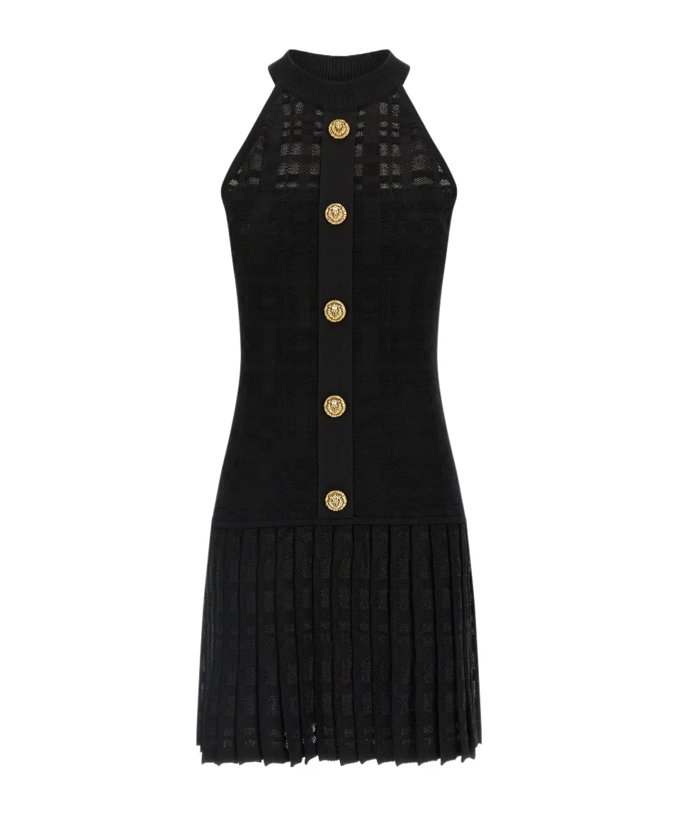 Balmain Button Embellished Sleeveless Dress