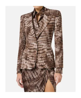 Elisabetta Franchi Printed CrÊPe Jacket