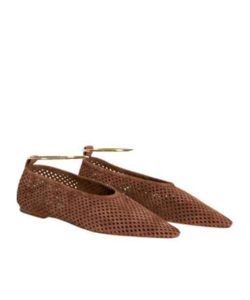 Jil Sander Pointed Toe Perforated Ballet Flats
