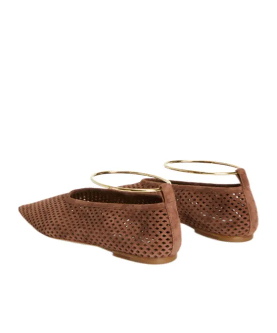 Jil Sander Pointed Toe Perforated Ballet Flats