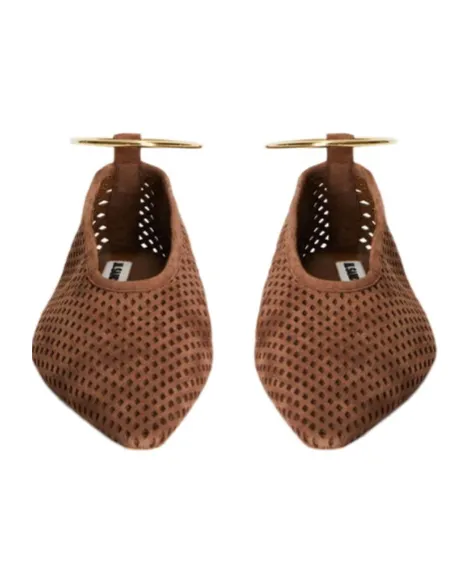 Jil Sander Pointed Toe Perforated Ballet Flats