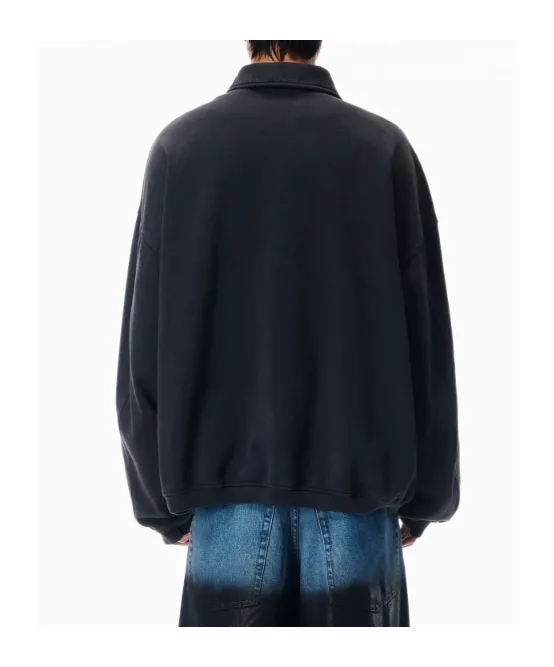 Long Sleeve Polo In Cotton Oversized