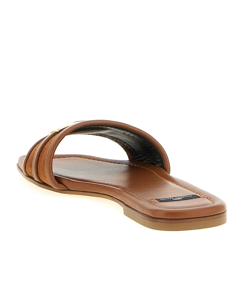 Elisabetta Franchi Logo Plaque Slip-On Slides