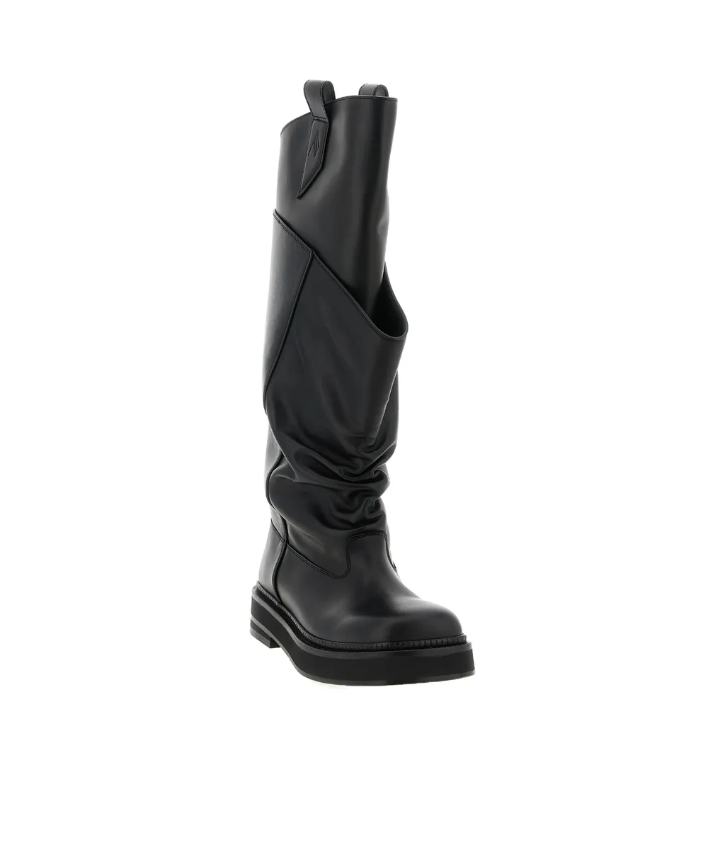 Draped Knee-High Boots