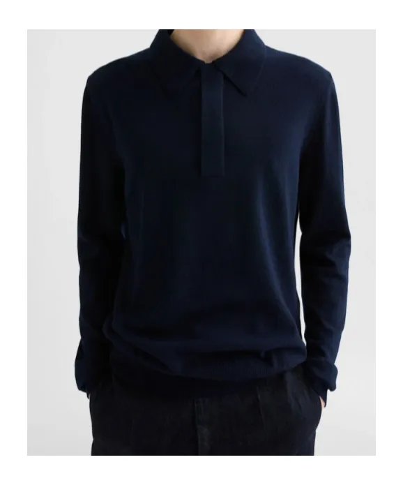 Lightweight Wool Polo Sweater