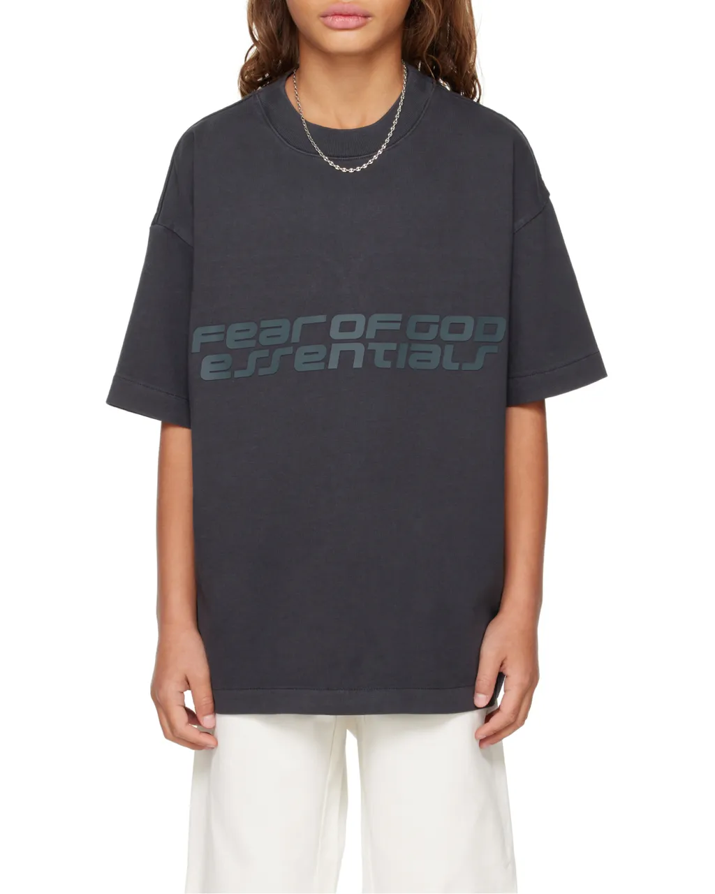 Fear Of God Essentials Kids Logo Print Crewneck T-Shirt