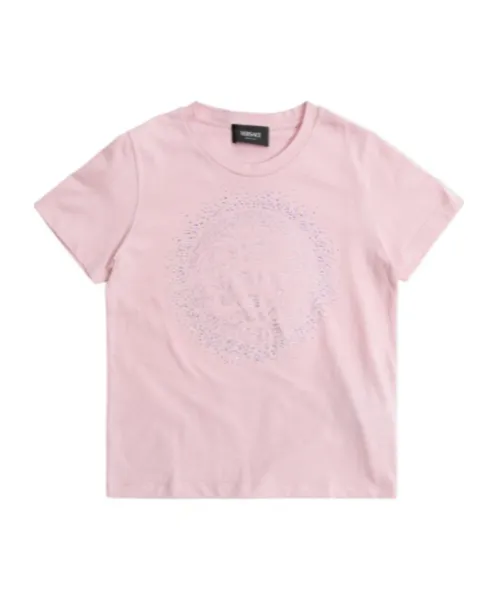 Versace Kids Logo Embellished Crewneck T-Shirt