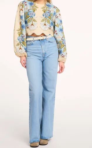 Printed Long-Sleeved Blouse