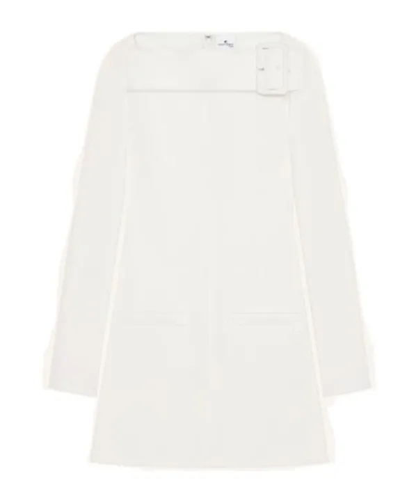 CourrÈGes Buckle-Detailed Long-Sleeved Dress