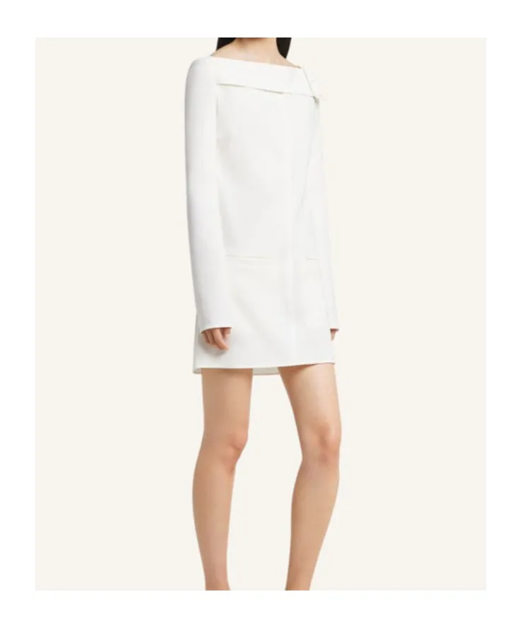 CourrÈGes Buckle-Detailed Long-Sleeved Dress