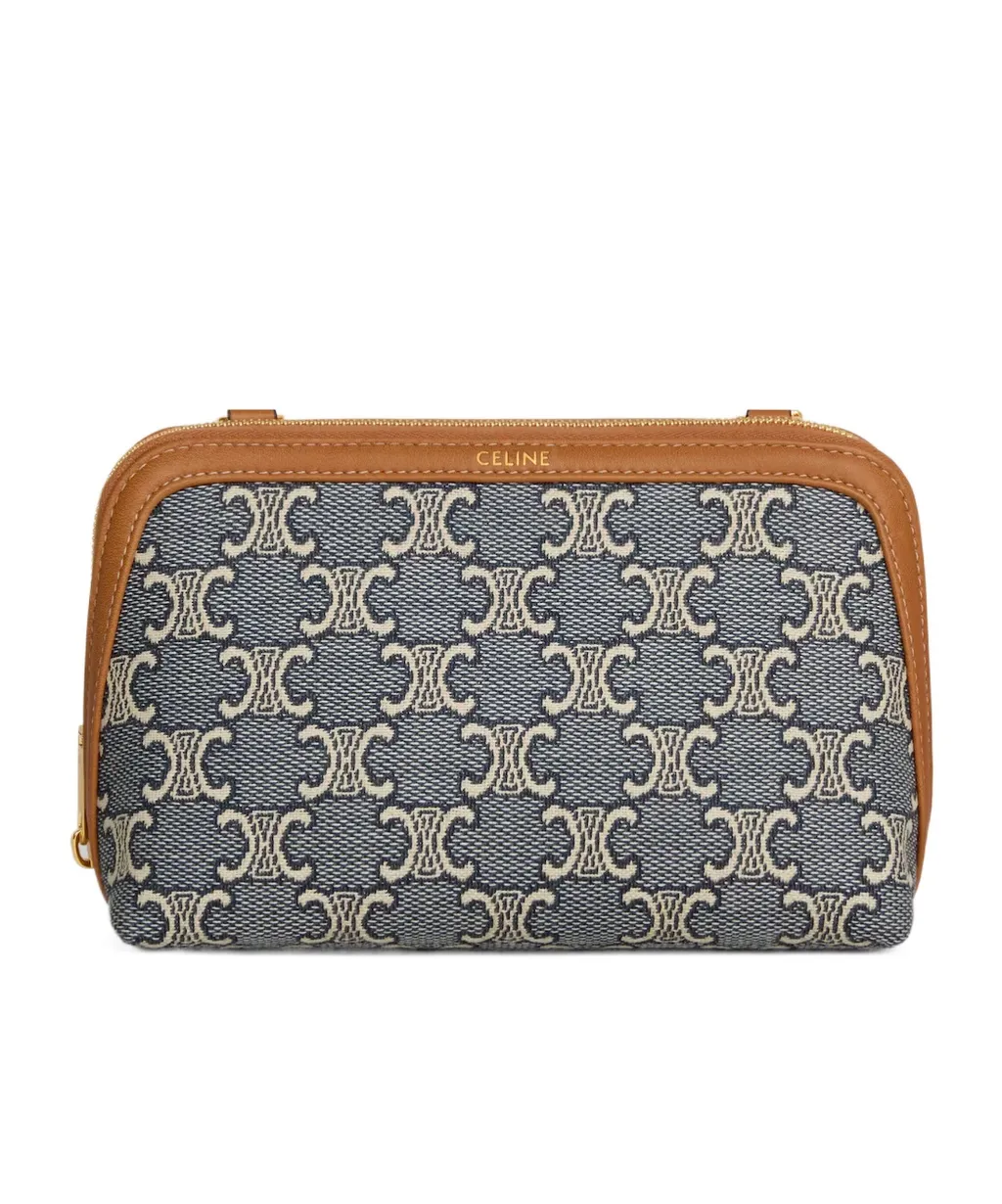 Clutch On Chain In Jacquard Triomphe All Over