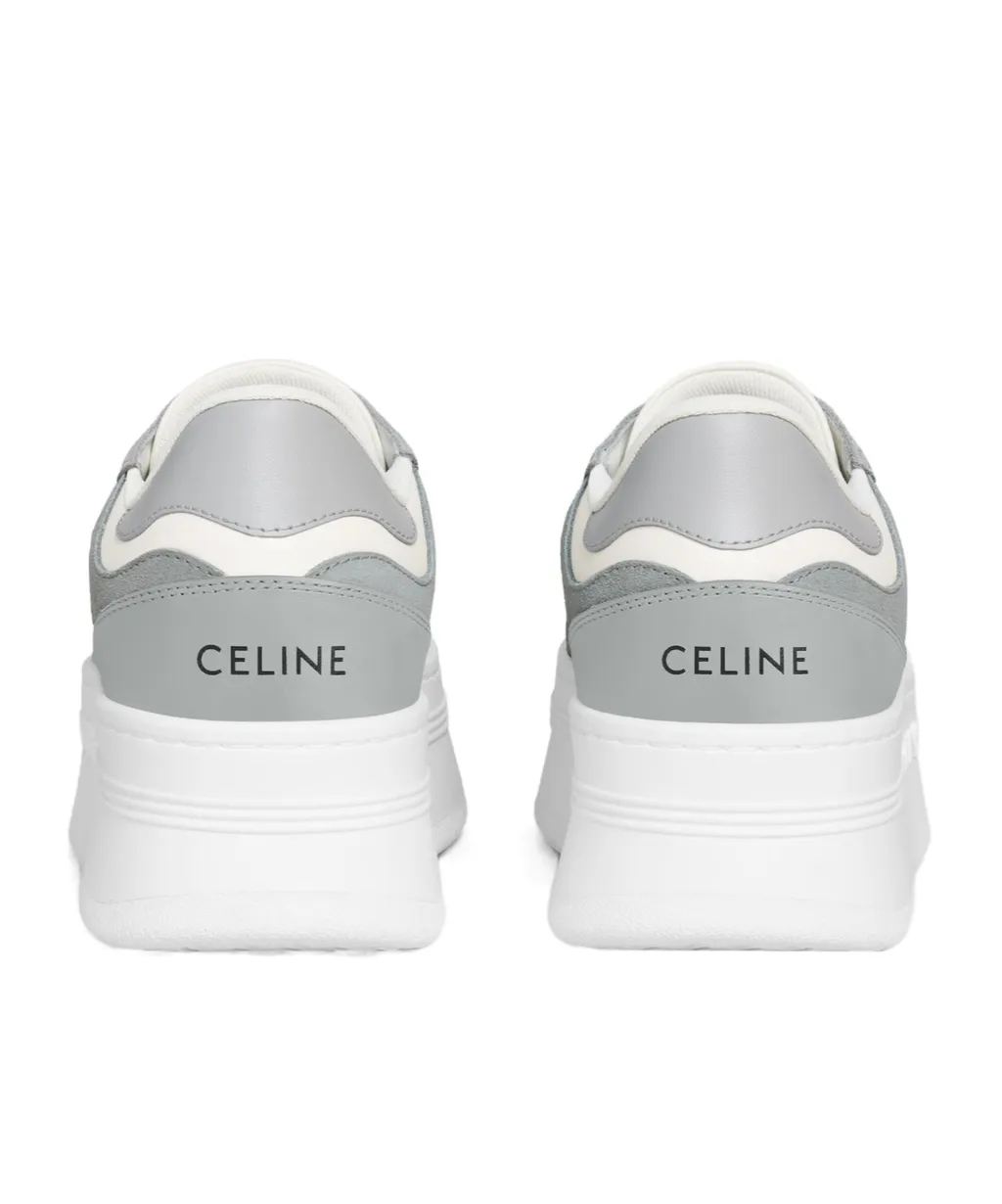 Block Wedge Sneaker With Triomphe Patch In Calfskin And Suede Calfskin