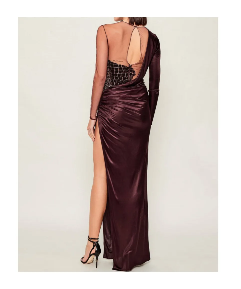 Elisabetta Franchi Red Carpet Tulle And Jersey Dress