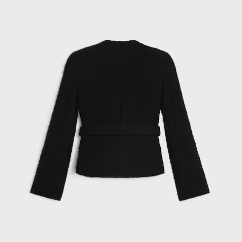 Jacket In Cashmere And Wool Natté