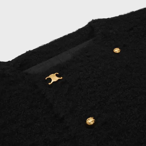 Jacket In Cashmere And Wool Natté