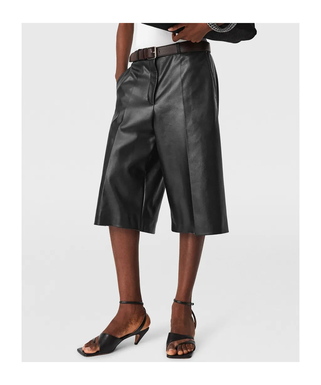 Wide-Leg Vegan Bermuda Shorts