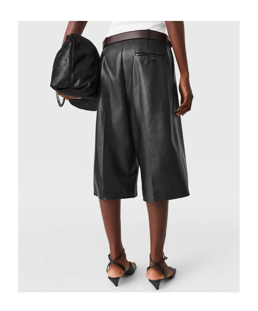 Wide-Leg Vegan Bermuda Shorts