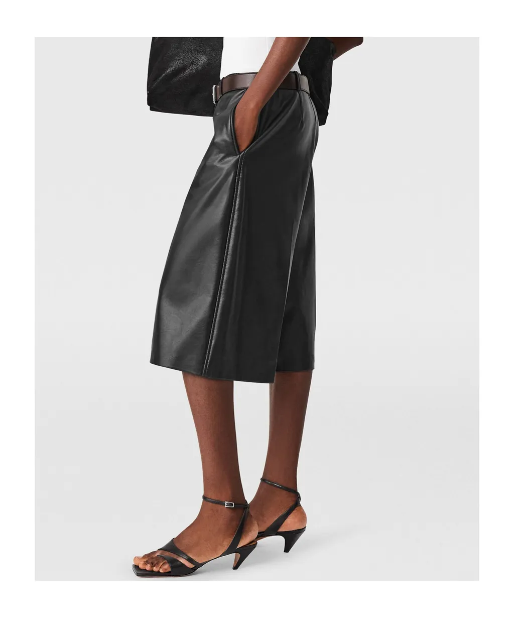Wide-Leg Vegan Bermuda Shorts