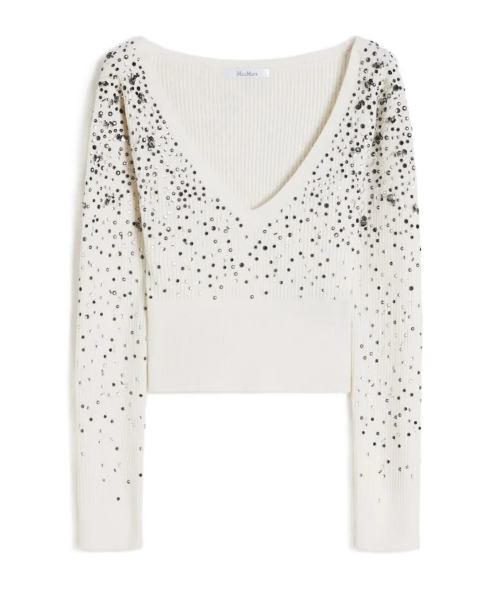 Long-Sleeved V-Neck Sweater