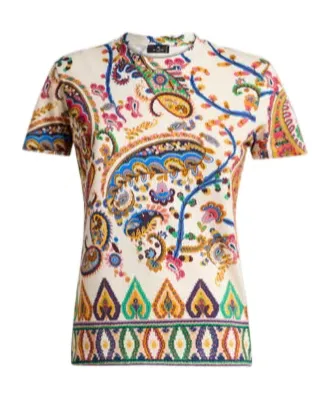 Etro Paisley Printed Short-Sleeved T-Shirt