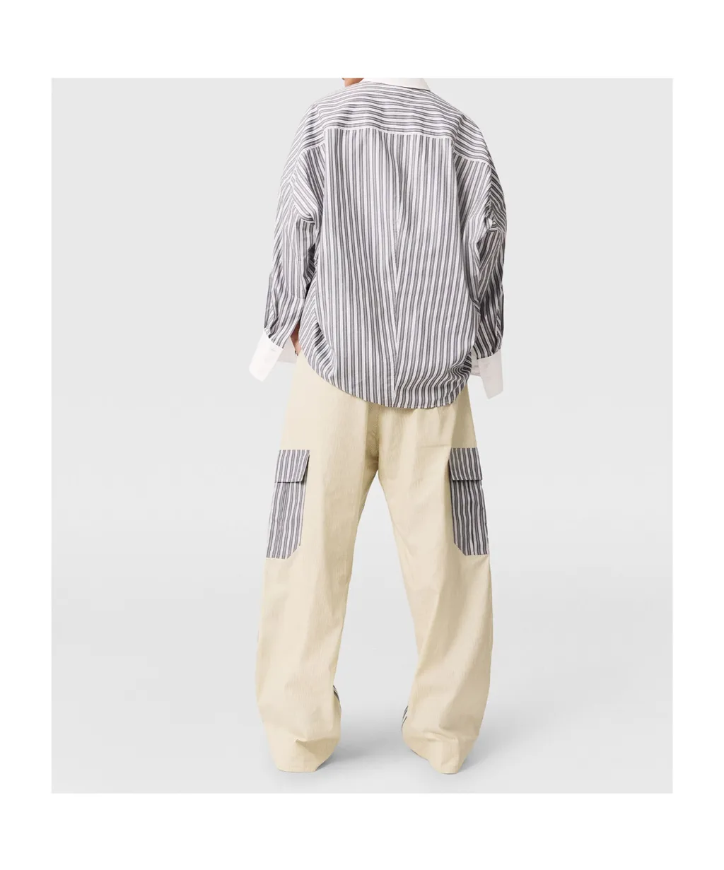 Stella Mccartney Oversized Mixed Stripe Cargo Trousers