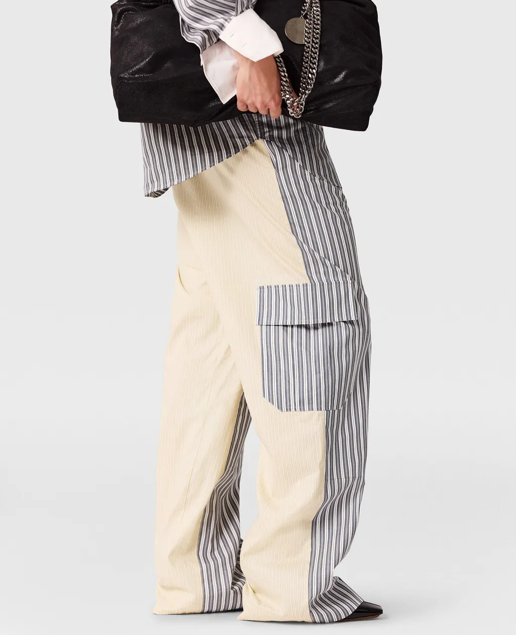 Stella Mccartney Oversized Mixed Stripe Cargo Trousers