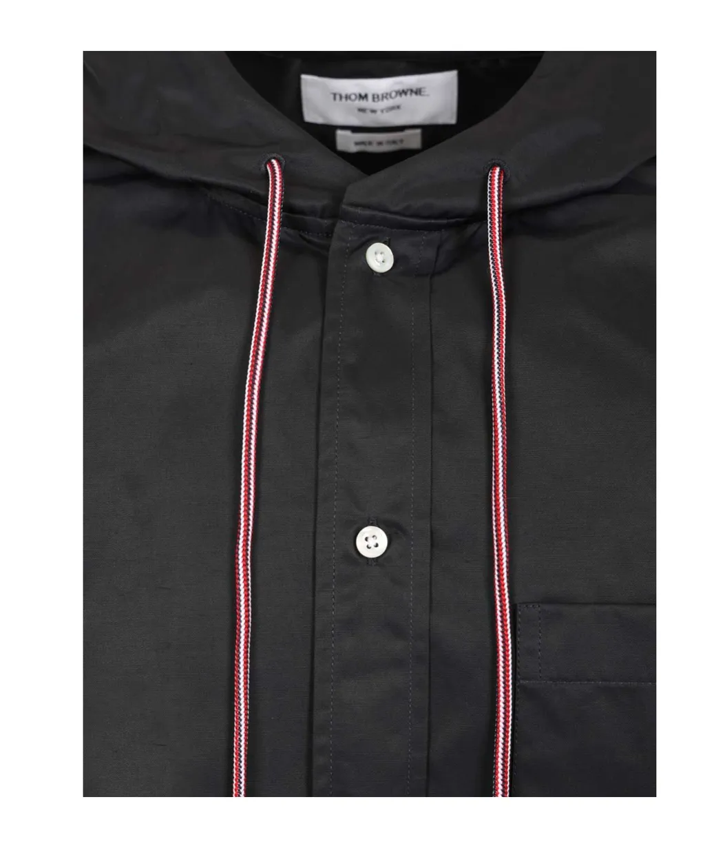 Thom Browne Drawstring Hooded Armband Shirt