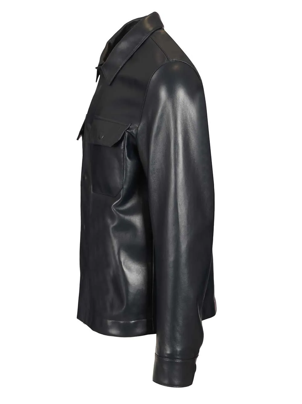 Tom Ford	Long-Sleeved Buttoned Leather Jacket