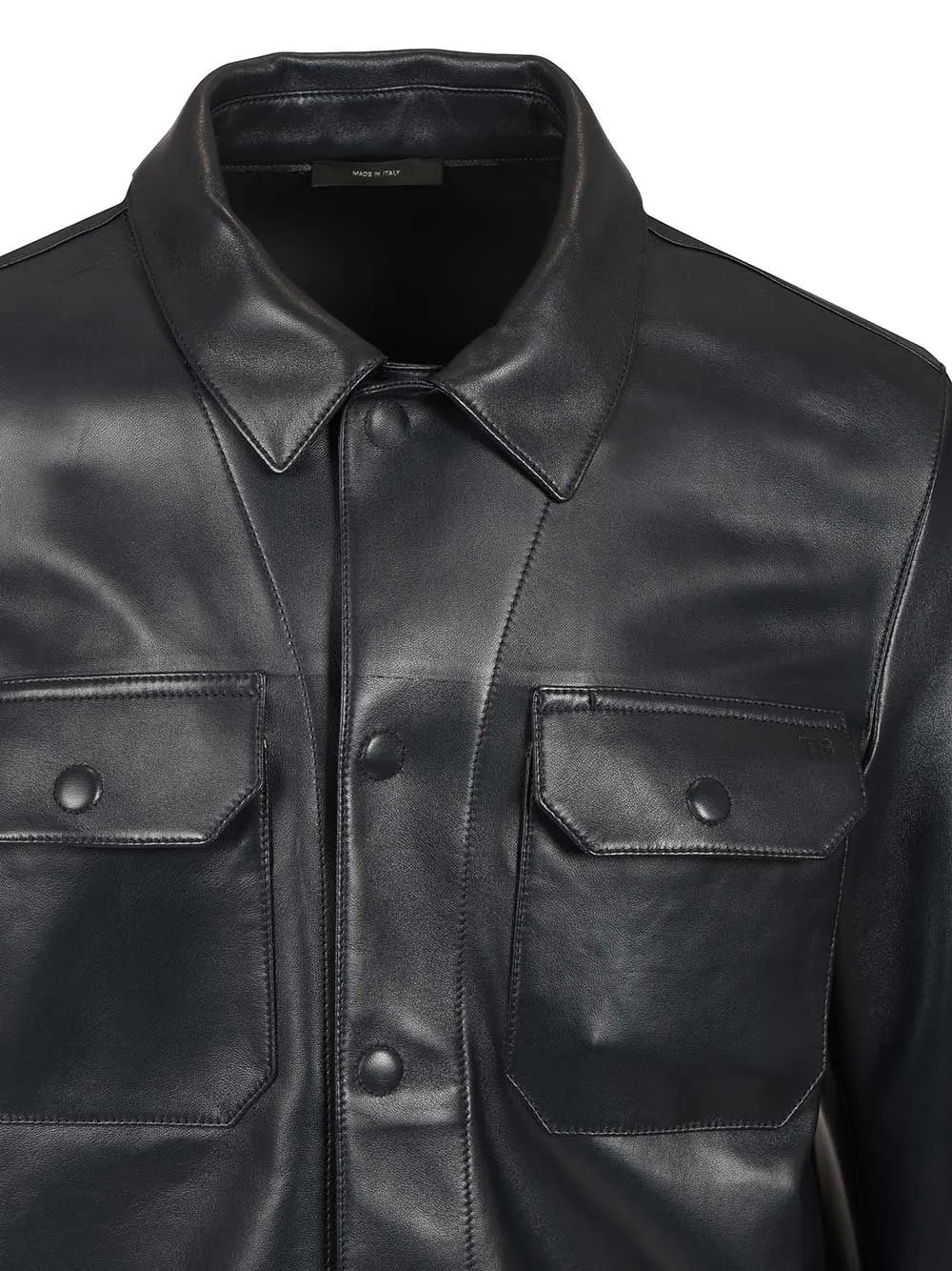 Tom Ford	Long-Sleeved Buttoned Leather Jacket