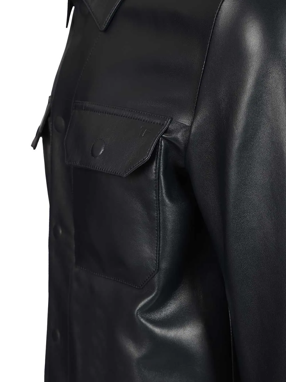 Tom Ford	Long-Sleeved Buttoned Leather Jacket
