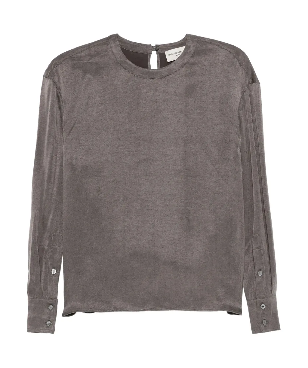 Rimy Buttoned Long-Sleeve Top