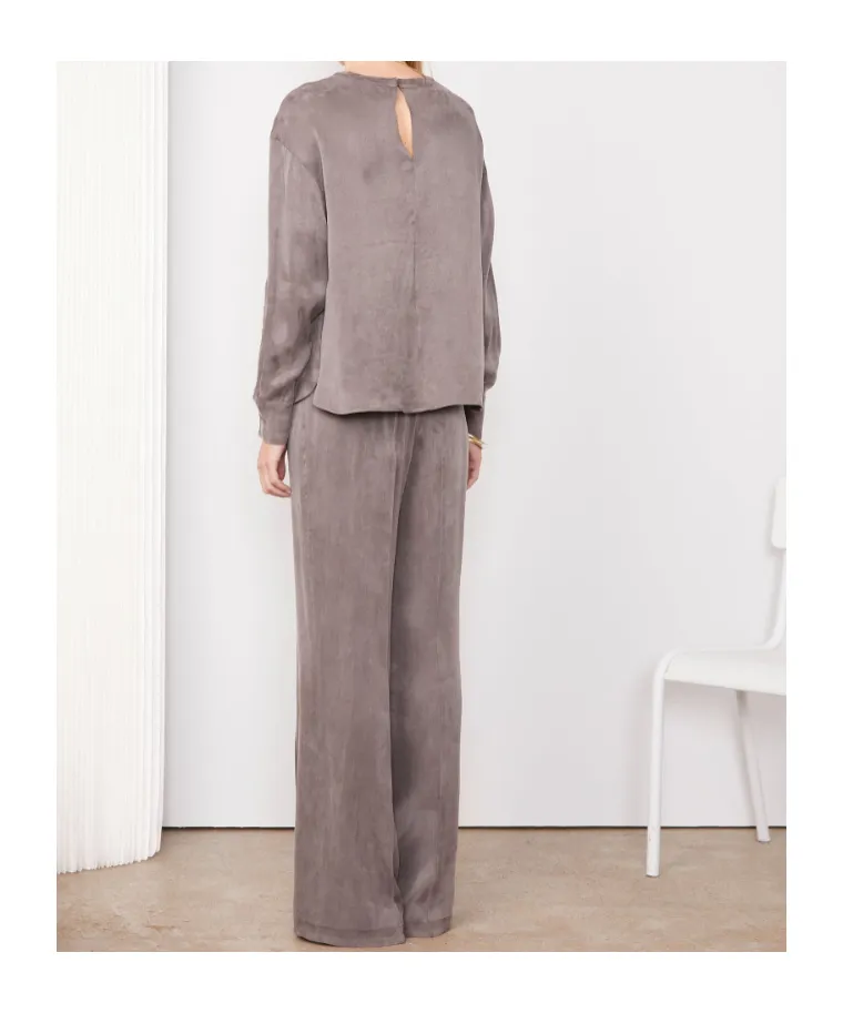 Rimy Buttoned Long-Sleeve Top
