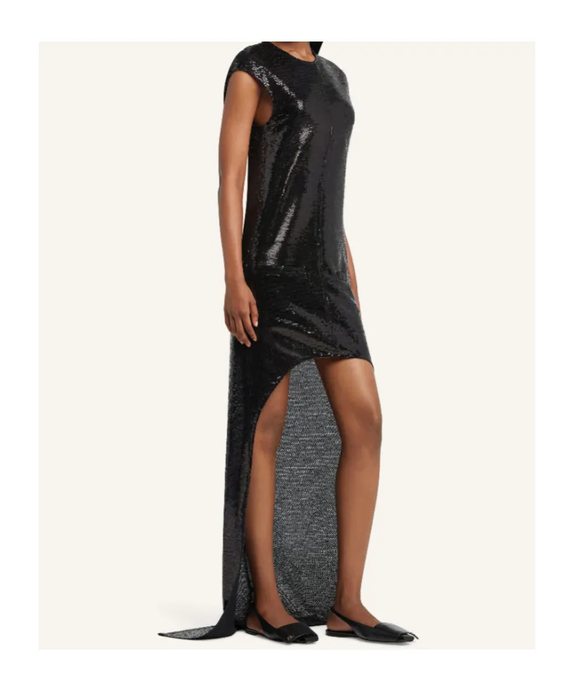 Sequin-Embellished Asymmetric Dress