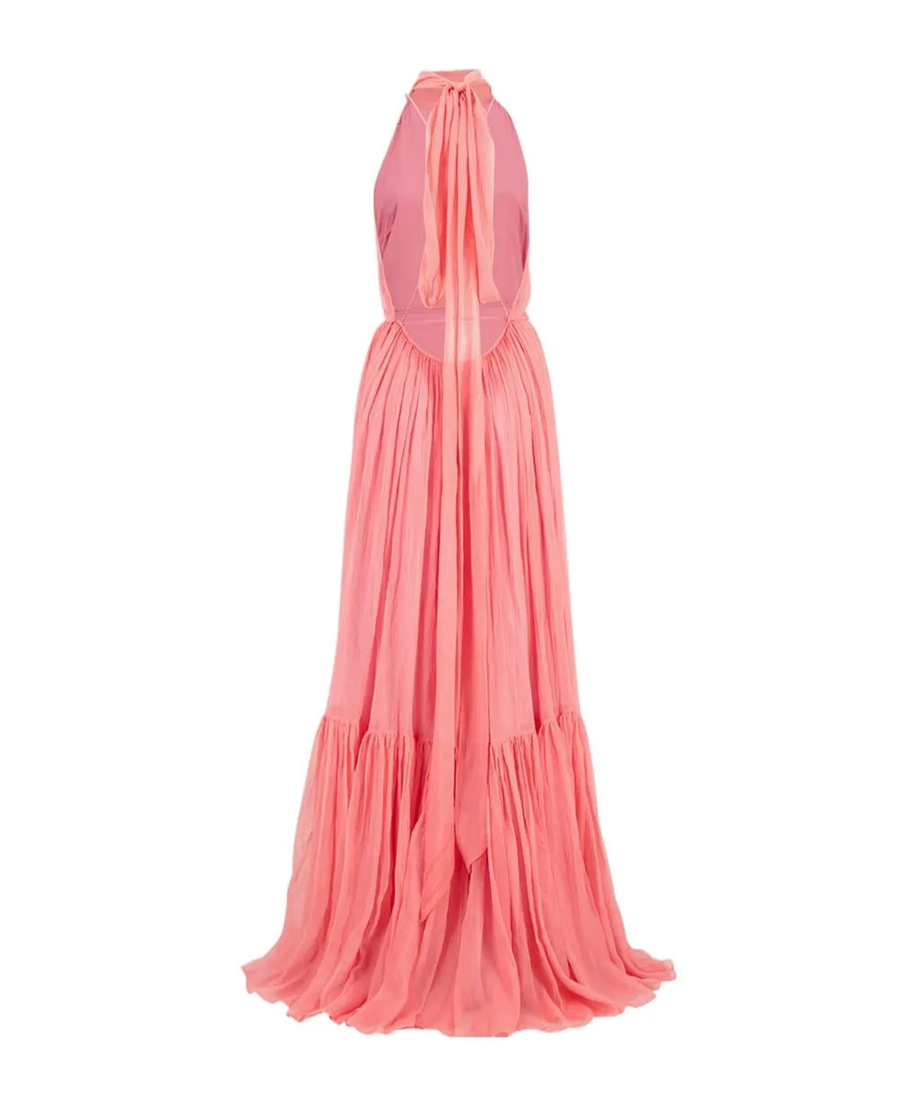Halterneck Tiered Maxi Dress